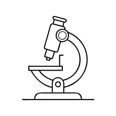 microscope icon, microscope line art - simple line art of microscope, perfect for microscope logos and icons
