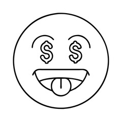 Obraz premium money mouth face icon, money mouth face line art - simple line art of money mouth face, perfect for money mouth face logos and icons