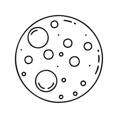 moon surface texture icon, moon surface texture line art - simple line art of moon surface texture, perfect for moon surface texture logos and icons
