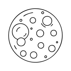 moon with craters icon, moon with craters line art - simple line art of moon with craters, perfect for moon with craters logos and icons