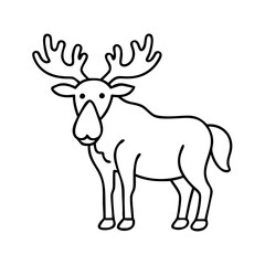 moose icon, moose line art - simple line art of moose, perfect for moose logos and icons