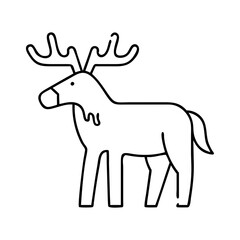 Obraz premium moose icon, moose line art - simple line art of moose, perfect for moose logos and icons