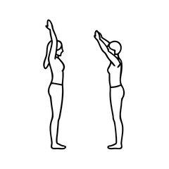 mountain pose tadasana icon, mountain pose tadasana line art - simple line art of mountain pose tadasana, perfect for mountain pose tadasana logos and icons