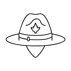 mountie hat icon, mountie hat line art - simple line art of mountie hat, perfect for mountie hat logos and icons