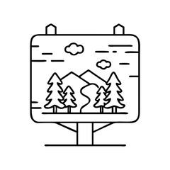 national park sign icon, national park sign line art - simple line art of national park sign, perfect for national park sign logos and icons