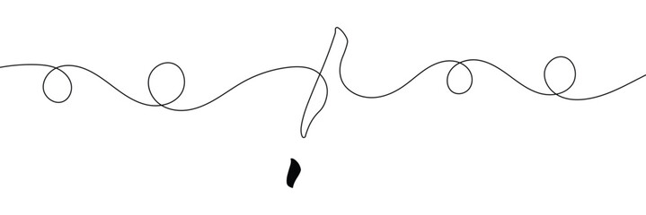 Continuous linear drawing of exclamation mark. Single-line drawing of an exclamation mark. Exclamation mark in one line style. Vector illustration .EPS 10 . 