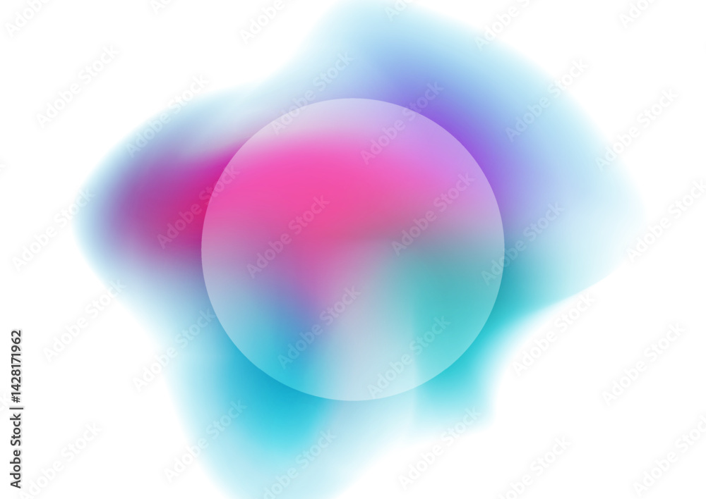 Poster Blue purple smooth liquid gradient and glossy circle abstract concept background. Vector modern design