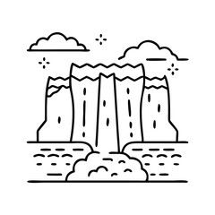 niagara falls icon, niagara falls line art - simple line art of niagara falls, perfect for niagara falls logos and icons