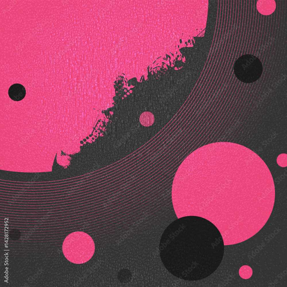 Poster Concept grunge grainy geometric abstract background with circle and blob. Vector design