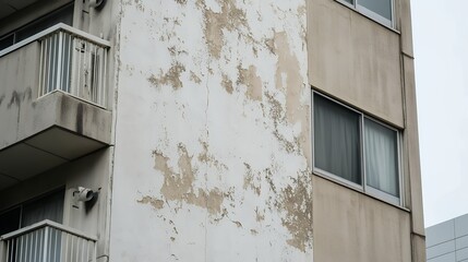 塗装がひび割れた外壁