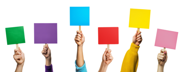 Hands Holding Protest Signs