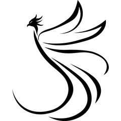 Modern Phoenix Bird Silhouette