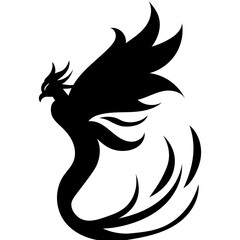 Modern Phoenix Bird Silhouette