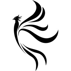 Modern Phoenix Bird Silhouette