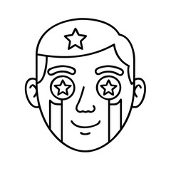 patriotic face paint icon, patriotic face paint line art - simple line art of patriotic face paint, perfect for patriotic face paint logos and icons