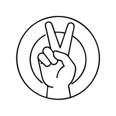 Fototapeta premium peace sign icon, peace sign line art - simple line art of peace sign, perfect for peace sign logos and icons