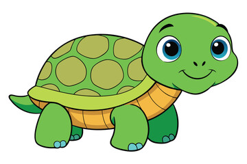 Illustration of Cute Turtle animal on white