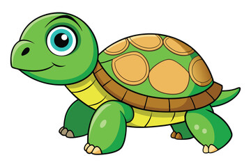 Illustration of Cute Turtle animal on white