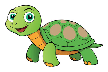 Illustration of Cute Turtle animal on white
