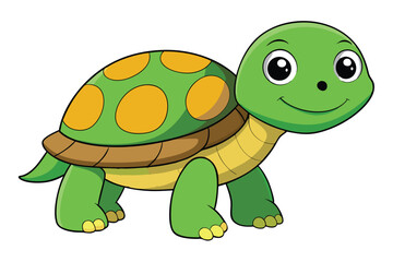 Illustration of Cute Turtle animal on white