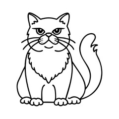 persian cat icon, persian cat line art - simple line art of persian cat, perfect for persian cat logos and icons
