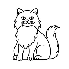 persian cat icon, persian cat line art - simple line art of persian cat, perfect for persian cat logos and icons