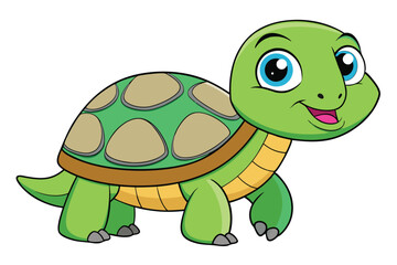 Illustration of Cute Turtle animal on white