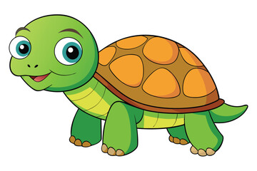 Illustration of Cute Turtle animal on white