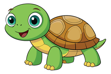 Illustration of Cute Turtle animal on white
