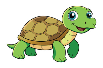 Illustration of Cute Turtle animal on white