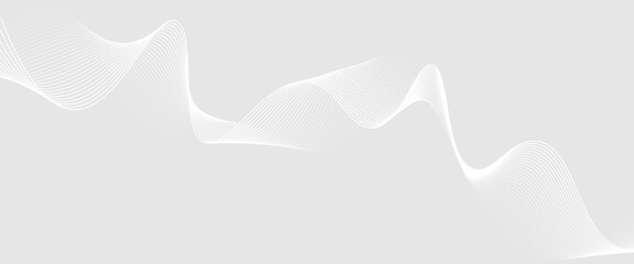 Abstract black wave lines on white background. Dynamic wave pattern modern