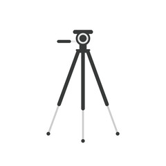 Minimalist illustration of a camera or phone tripod with extended legs, ideal for photography, videography, or studio setups on a white background.