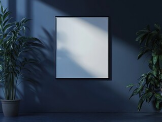 Blank frame mockup interior design