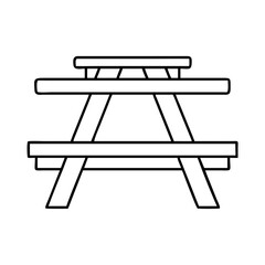 picnic table icon, picnic table line art - simple line art of picnic table, perfect for picnic table logos and icons