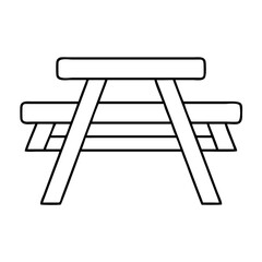 picnic table icon, picnic table line art - simple line art of picnic table, perfect for picnic table logos and icons