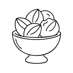 pistachio ice cream icon, pistachio ice cream line art - simple line art of pistachio ice cream, perfect for pistachio ice cream logos and icons
