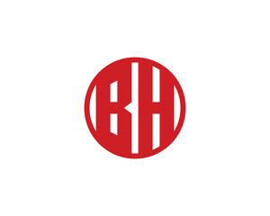 BH logo design vector template. BH