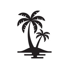 Palm tree, Palm Tree Silhouette Design Vector, 