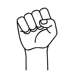 raised fist in solidarity icon, raised fist in solidarity line art - simple line art of raised fist in solidarity, perfect for raised fist in solidarity logos and icons