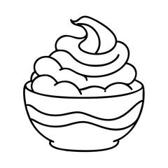 raspberry ripple ice cream icon, raspberry ripple ice cream line art - simple line art of raspberry ripple ice cream, perfect for raspberry ripple ice cream logos and icons