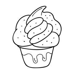 raspberry ripple ice cream icon, raspberry ripple ice cream line art - simple line art of raspberry ripple ice cream, perfect for raspberry ripple ice cream logos and icons