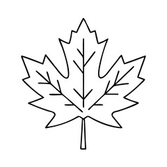 Obraz premium red maple leaf emblem icon, red maple leaf emblem line art - simple line art of red maple leaf emblem, perfect for red maple leaf emblem logos and icons