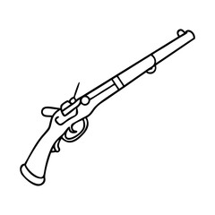 revolutionary war musket icon, revolutionary war musket line art - simple line art of revolutionary war musket, perfect for revolutionary war musket logos and icons