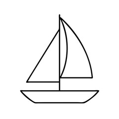sailboat icon, sailboat line art - simple line art of sailboat, perfect for sailboat logos and icons