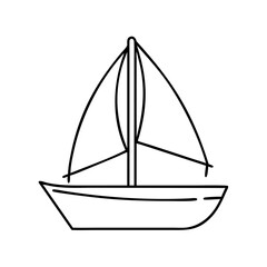 sailboat icon, sailboat line art - simple line art of sailboat, perfect for sailboat logos and icons