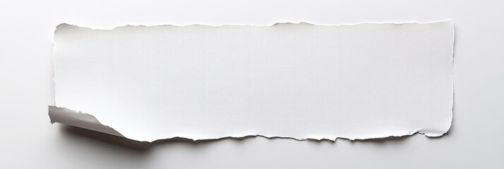 Blank ripped piece of white paper