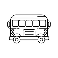 school bus icon, school bus line art - simple line art of school bus, perfect for school bus logos and icons