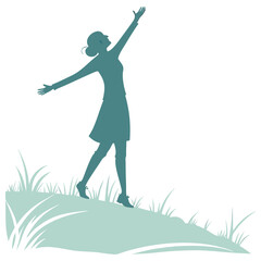 silhouette women day on white background