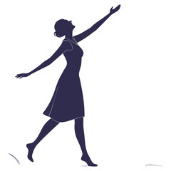 silhouette women day on white background