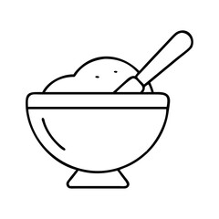 scoop in a glass bowl icon, scoop in a glass bowl line art - simple line art of scoop in a glass bowl, perfect for scoop in a glass bowl logos and icons